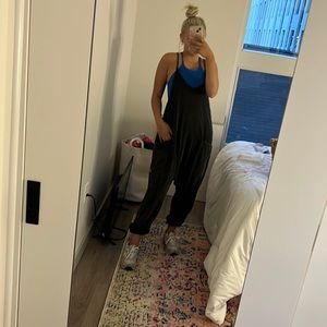 New Free People Hot Shot Onesie Washed Black FP movement